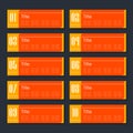 Numbered planes for your text. Orange blocks. Layout for design